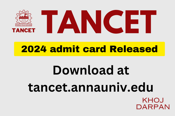 TANCET 2024 Admit Card Released